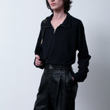 BERMUDA PREGAS COURO BLACK