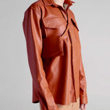 Overshirt Couro Vegan Brown Skin